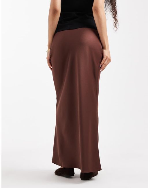 ASOS Red Asos Design Petite Satin Bias Maxi Skirt