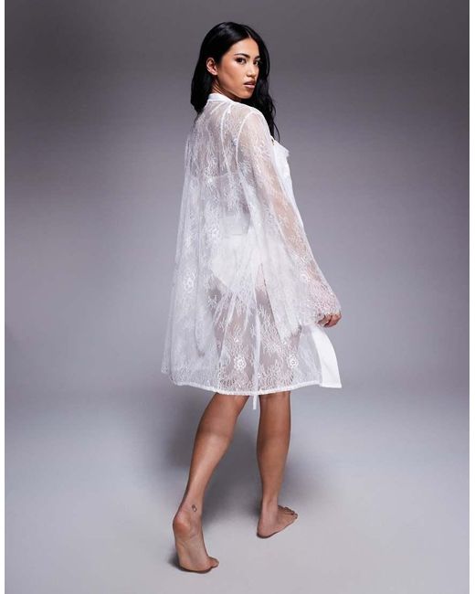 River Island Blue Lace Robe