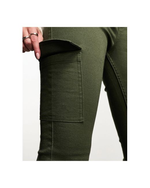 New Look Green – enge cargo-jeans