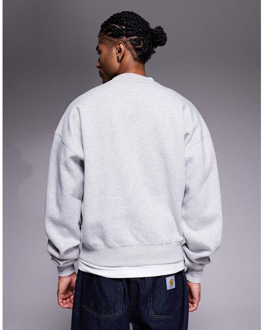 Prohibited Gray Patch Emblem Logo Crew Neck Sweatshirt for men