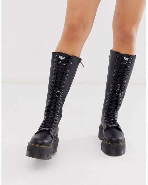 Dr. Martens Black X Dolls Kill 1b60 Max Quad Flatform Knee Boots