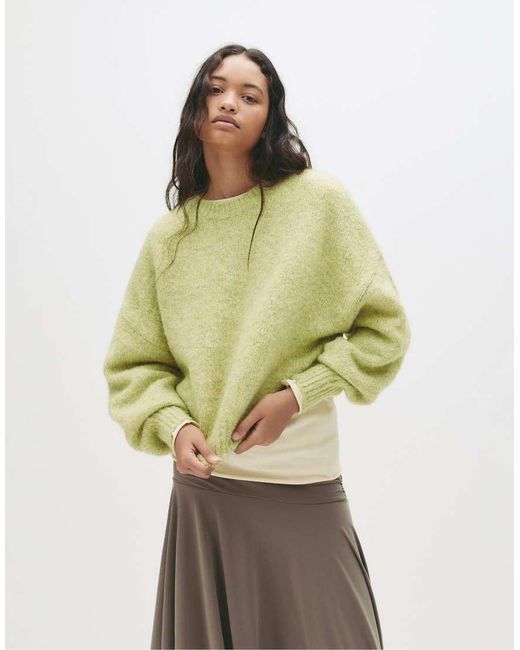 Pull&Bear Green Twisted Yarn Knit Jumper