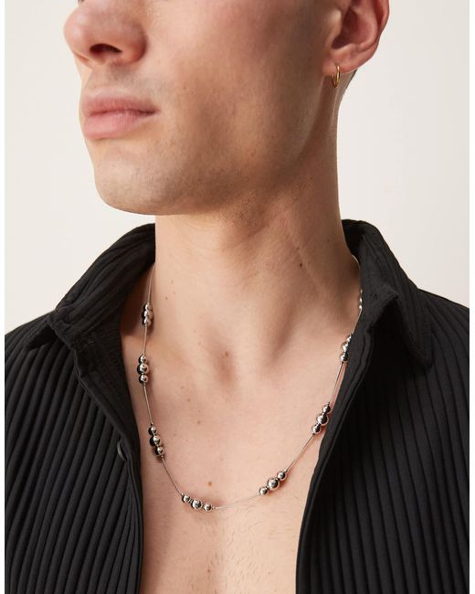 ASOS – dash dot – perlenkette in Gray für Herren
