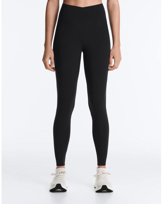 Oysho Black V-Cut Light-Touch 65Cm Ankle-Length Leggings