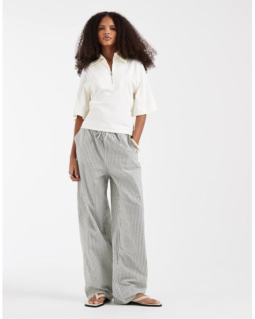 & Other Stories White Zip Up Polo Top