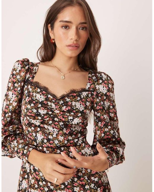 Glamorous Natural Side Split Midi Dress
