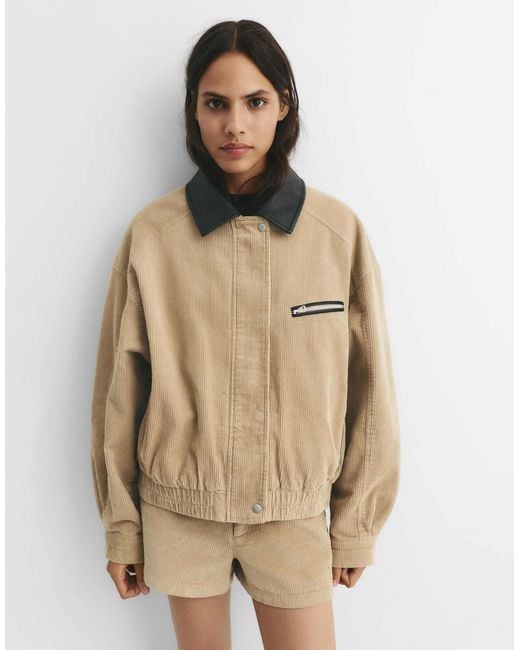 Pull&Bear Natural – cordjacke