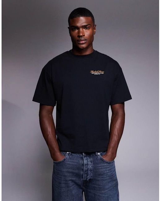Faded Store Blue Pool Table Back Print Tee for men