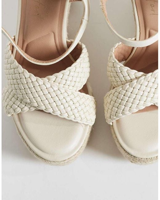 New Look White Plaited Strap Espadrille Wedge Sandal