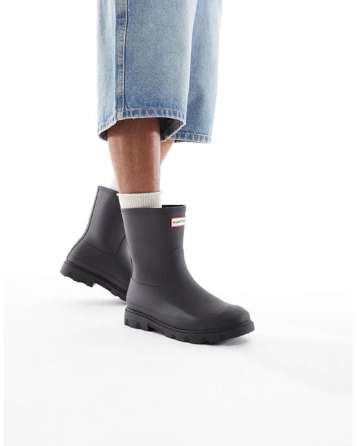 Hunter Blue Unisex Downpour Short Wellington Boot for men