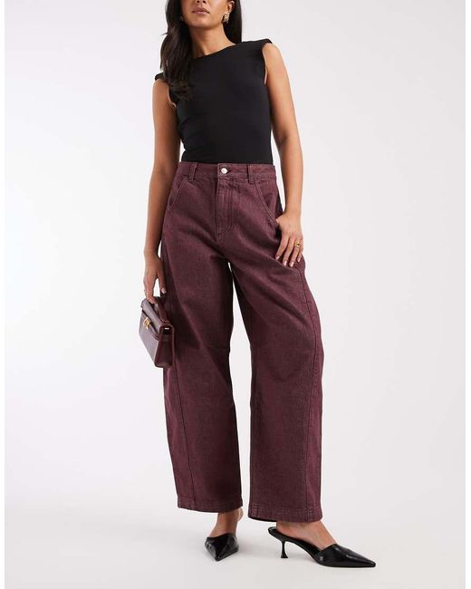 Vaqueros Capri Morado De Pernera Barrel De -Rojo ASOS de color Red