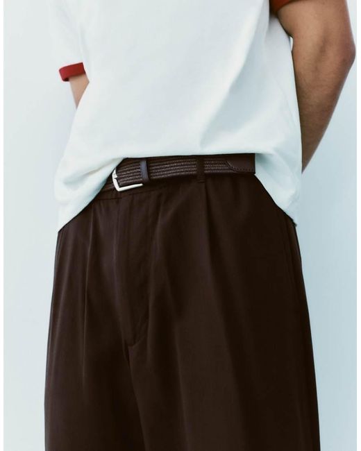 Pull&Bear White Tailored jogging Trousers for men