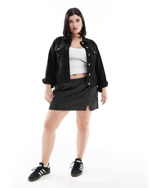 Yours Black Cropped Denim Jacket