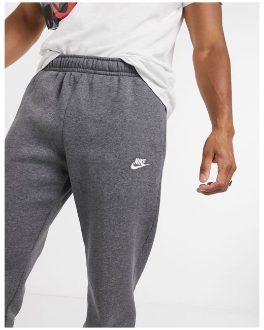 nike club casual fit cuffed sweatpants in gray