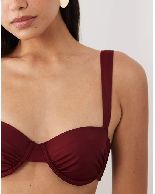 ASOS Red Martina Balcony Underwire Bikini Top