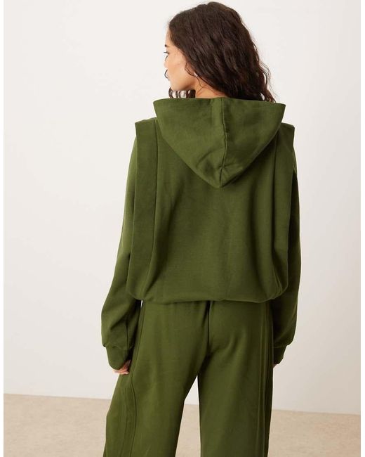 ASOS Green Circular Design Collection Hoodie With Seam Detailing