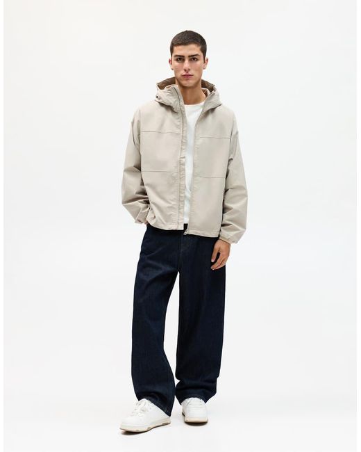 Pull&Bear Regenjas Met Panelen in het Natural voor heren
