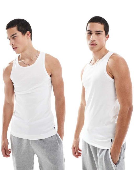 Polo Ralph Lauren White 2 Pack Lounge Vests for men