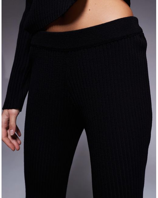 ASOS Blue Co-ord Ribbed Knitted Flare Trousers