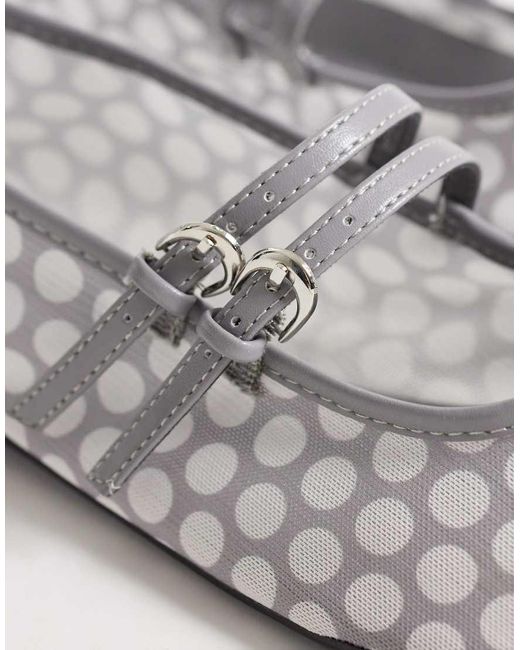 London Rebel White Mia Strappy Ruched Ballet Flats