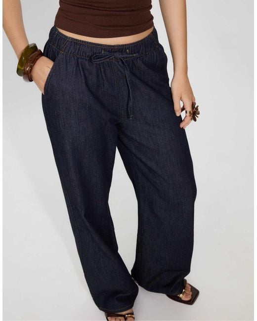 Stradivarius Blue – lange hose aus fließendem denim
