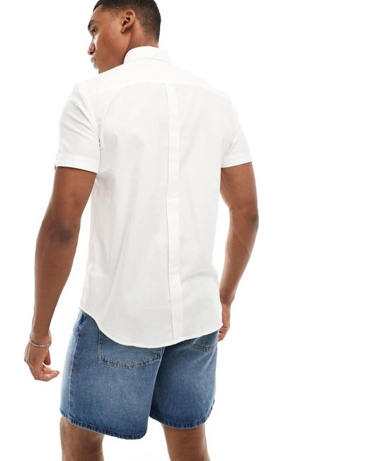 Chemise oxford à manches courtes Ben Sherman pour homme en coloris White