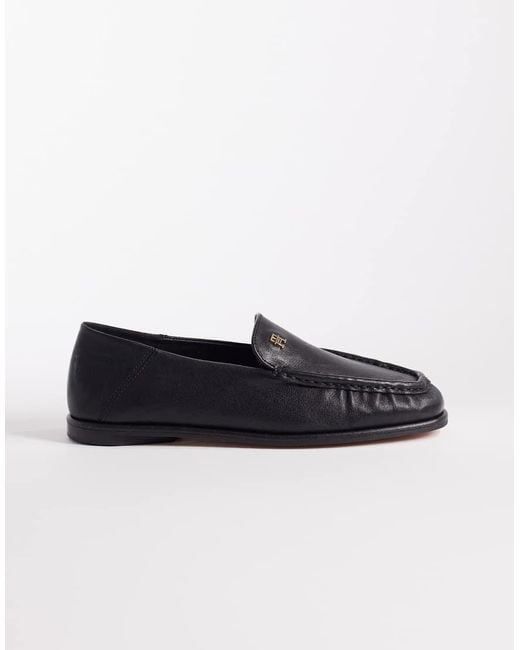 Tommy Hilfiger Blue Leather Loafer With Soft Foldable Heel