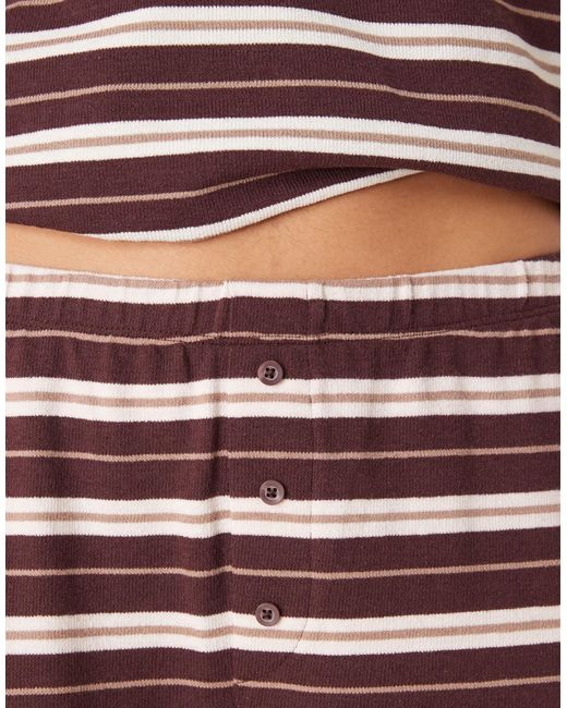 Pantalon large texturé d'ensemble à rayures - chocolat ASOS en coloris Multicolor