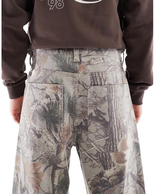 Jean ultra baggy style charpentier à motif camouflage Hollister pour homme en coloris Gray