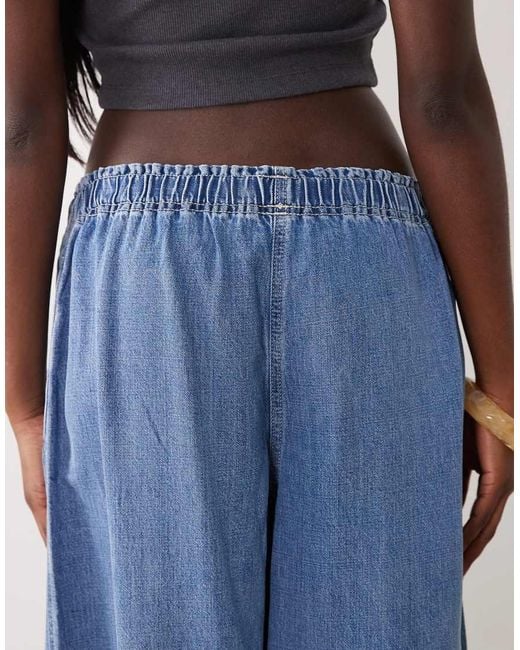 ARKET Blue Pull On Barrel Shape Soft Denim Jeans