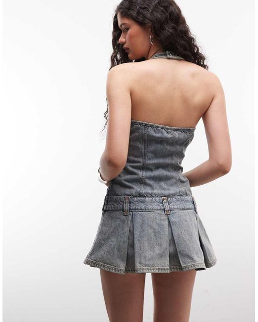 Collusion Blue Halterneck Dress