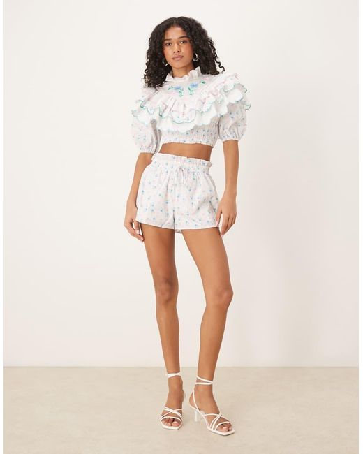 Glamorous White Extreme Ruffle Crop Top