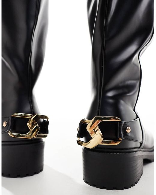 Botas Por Encima De La Rodilla Negras Gerald De Simmi London Wide Fit-Negro SIMMI de color Black