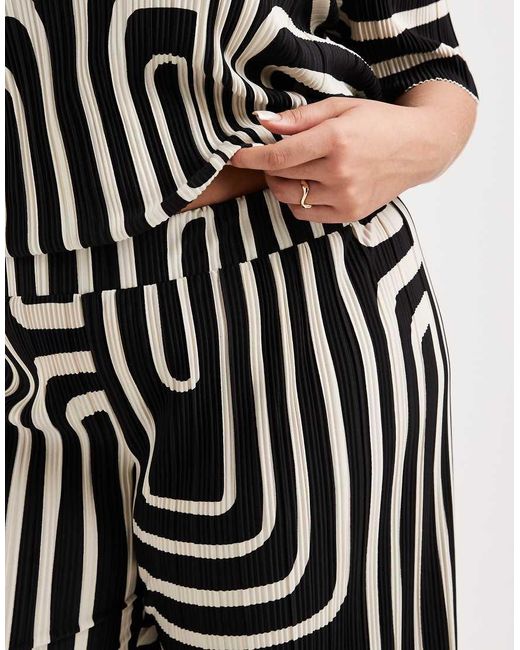 ONLY Black Plisse Wide Leg Trousers Co-ord