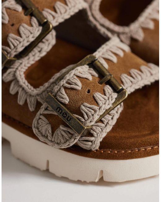 Mou Brown Two Buckle Sandals