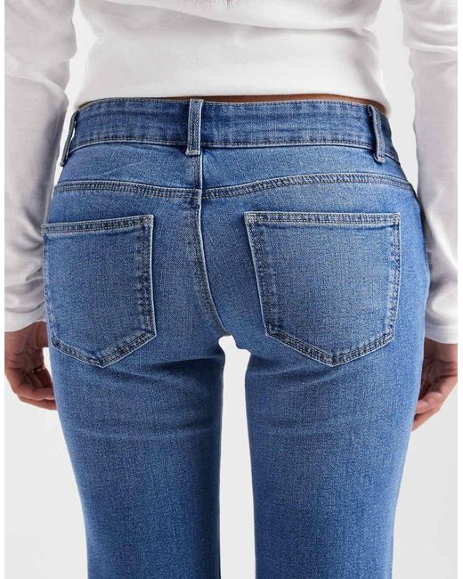 Only Petite Blue Lola Super Low Waist Flared Jeans