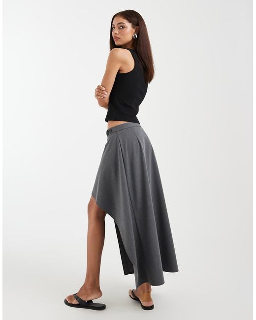 ASOS Gray Asymm Tailored Skirt