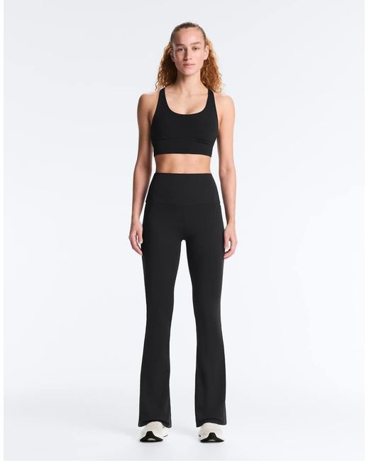 Oysho Black Super High Rise Comfortlux 80Cm Flare Trousers
