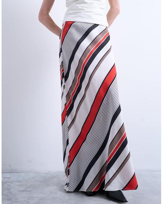 TOPSHOP White Flood Length Maxi Bias Skirt
