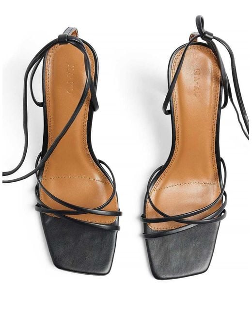 NA-KD White Squared Toe Strappy Heels