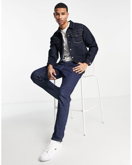 Lacoste Denim Jacket in Blue for Men | Lyst UK