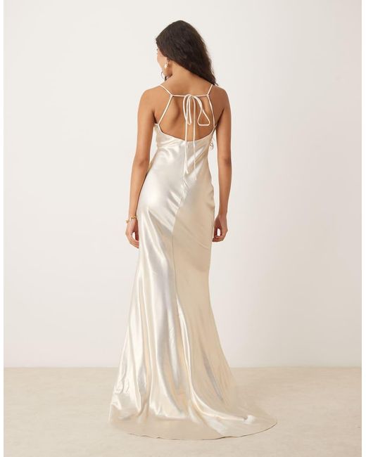 True Decadence Natural Tie Back Midi Dress