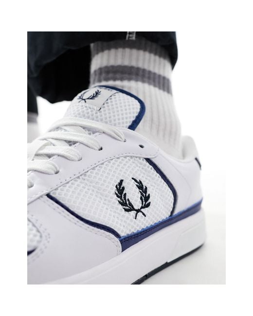 Fred Perry White B300 Leather/mesh Sneakers for men