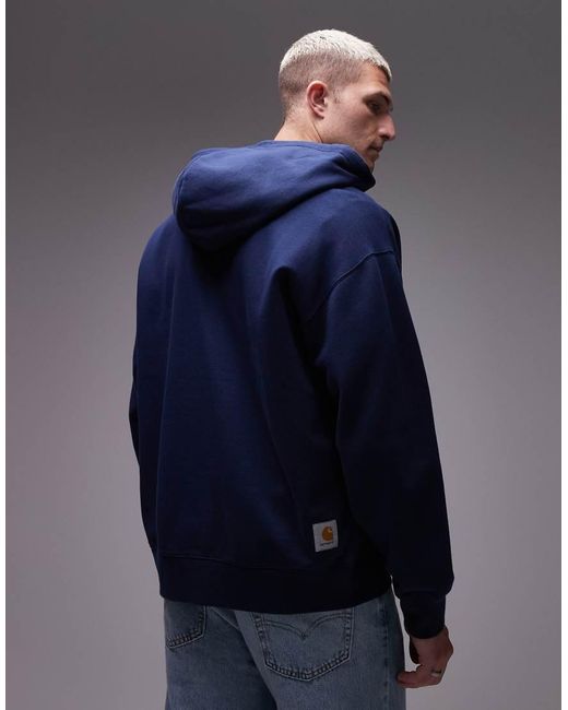 Carhartt Blue Mini Wip Zip Through Hoodie for men