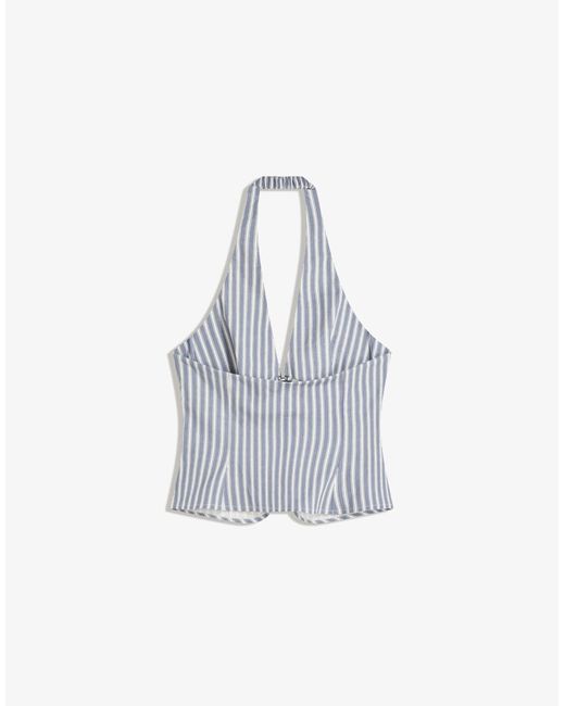 Bershka White – neckholder-oberteil aus bengaline