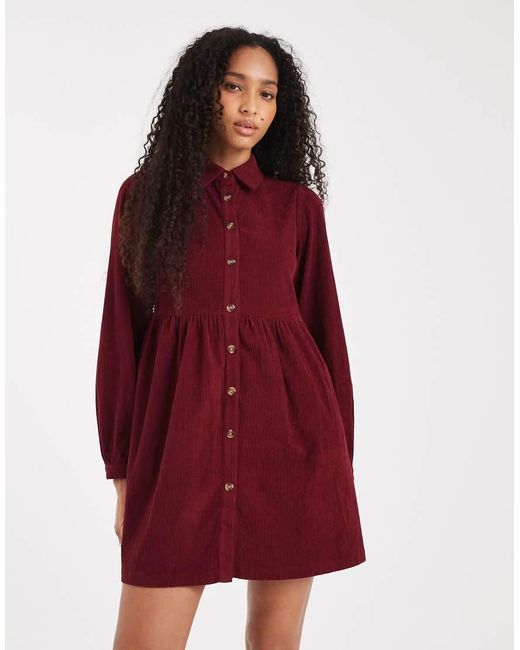 Vestito Camicia Corto di Threadbare in Red