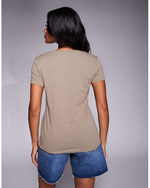 T-Shirt Color Cuoio Con Logo Al Centro di ARMANI EXCHANGE in Blue