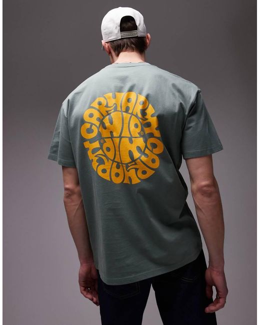 Carhartt Gray Jazzy Logo Back Print T-Shirt for men