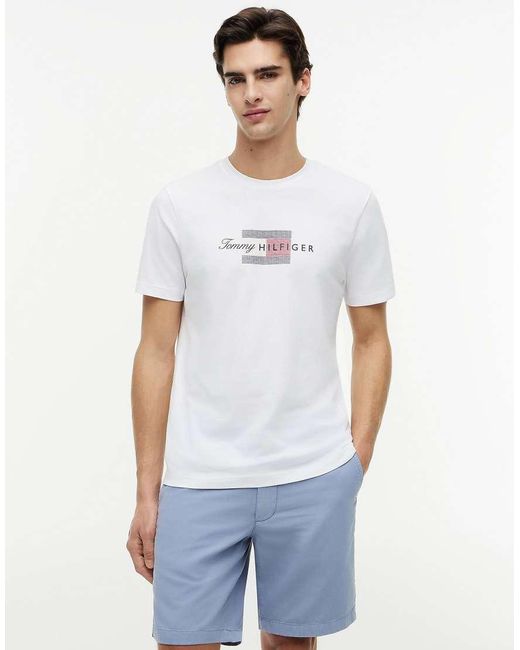 Tommy Hilfiger White Flag Graphic Jersey T-Shirt for men