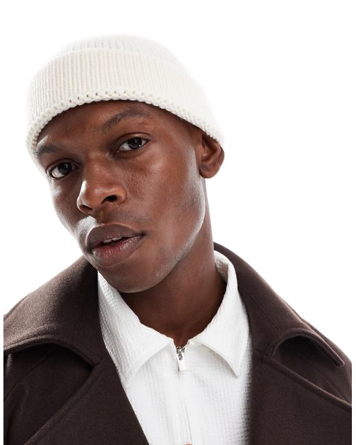ASOS – gerippte strickmütze in Brown für Herren